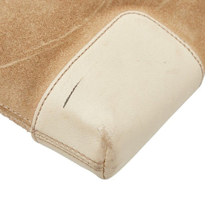 Loewe Anagram Crossbody Shoulder Bag Beige White Suede Leather Women's Loewe