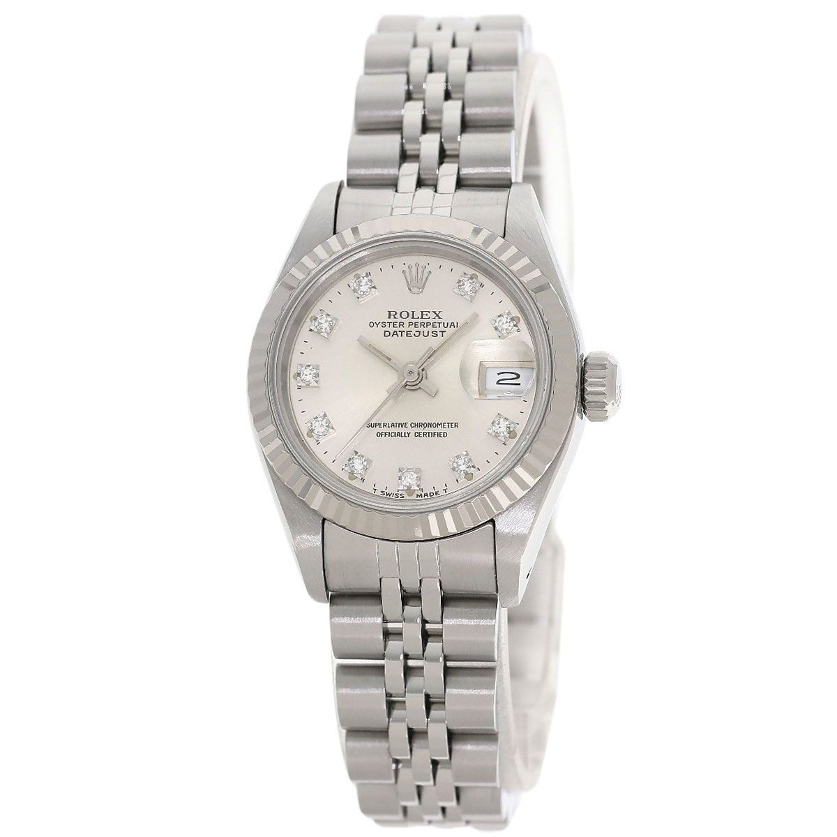 Rolex Datejust Diamond Watch SS 18k White Gold