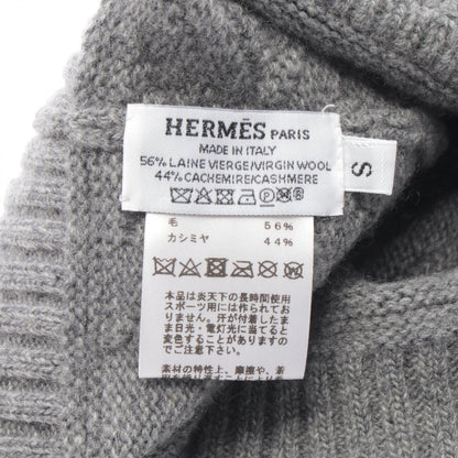 Hermes Knit Cap Button S Gray Wool — view 4