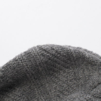 Hermes Knit Cap Button S Gray Wool — view 5