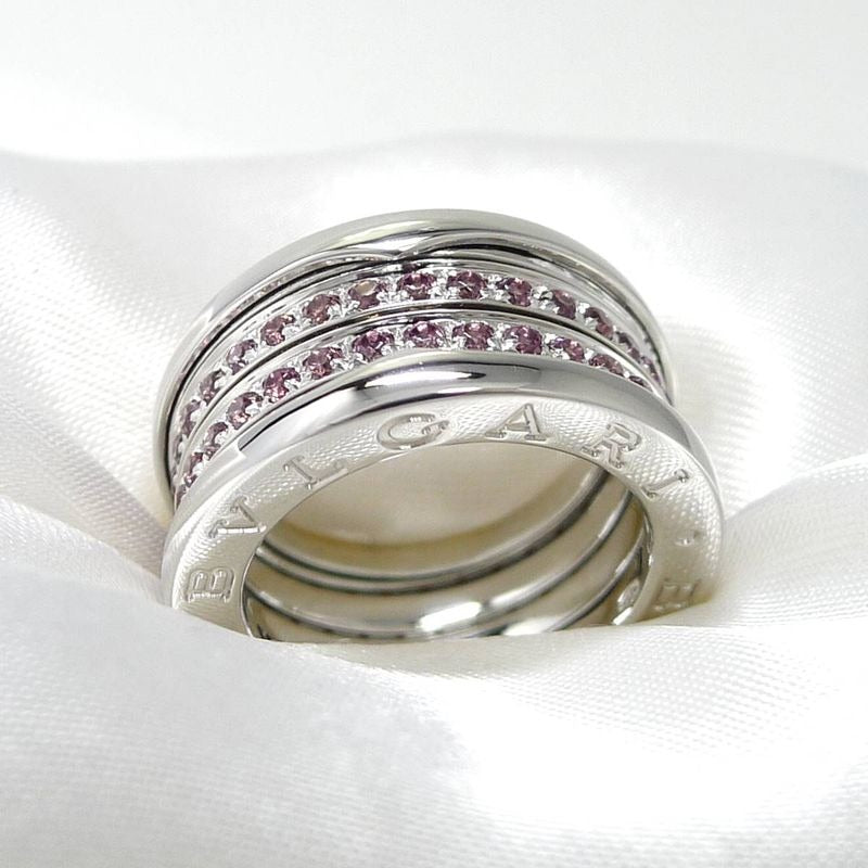 Bvlgari B.zero1 Ring 750 WG 18K White Gold Garnet Size 51