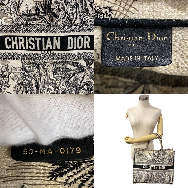 Christian DIOR Toile De Jouy Embroidery Book Tote Large Tote Bag Cabas  Brand