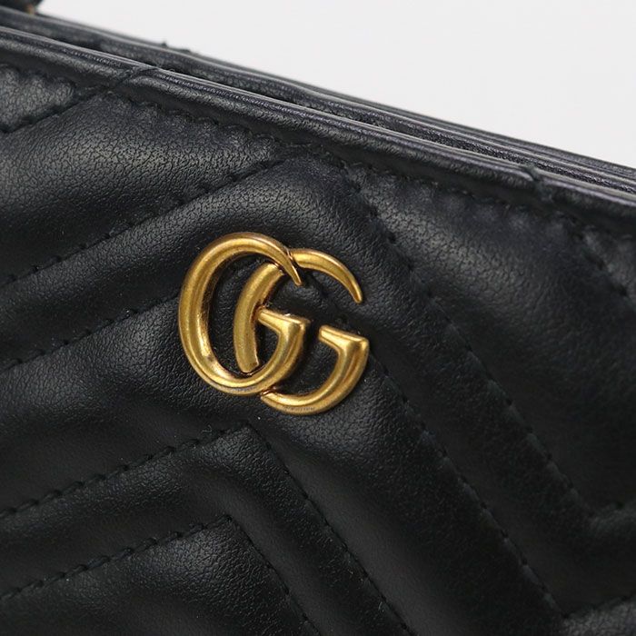 Gucci Card Case Wallet Double G 781583 Bifold Wallet Quilted Leather Women