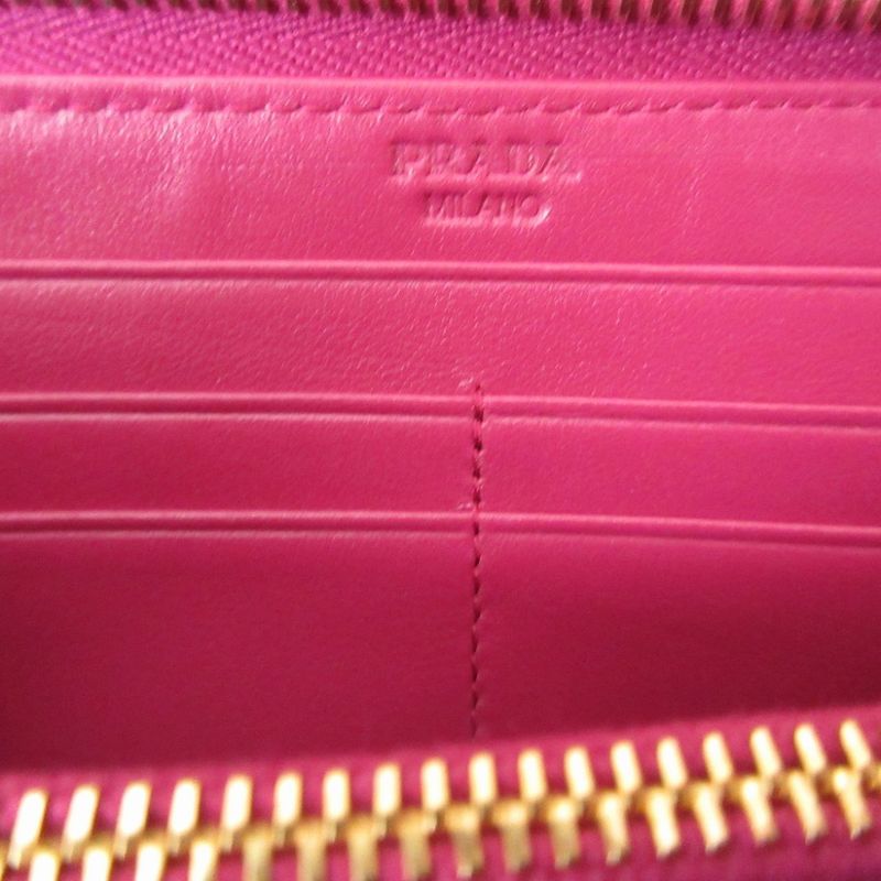 Prada Quilted Nylon Pink L Shaped Zipper Long Wallet 1042 Prada