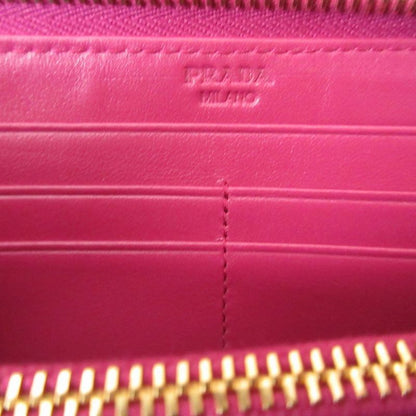 Prada Quilted Nylon Pink L Shaped Zipper Long Wallet 1042 Prada