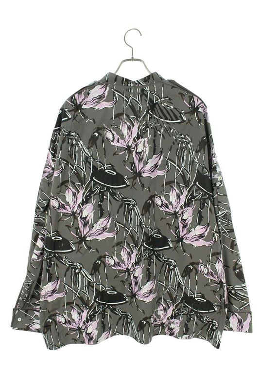 Prada 24SS Sc766 Print Design Oversized Long Sleeve Shirt Men's L