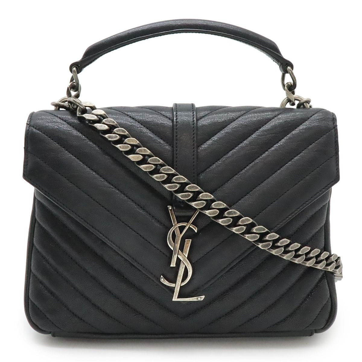Saint Laurent Paris YSL Yves Carre Handbag 2-Way Chain