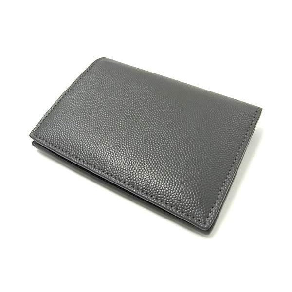 Saint Laurent Leather Bifold Wallet Men Women Grayish Aw1873 — view 2