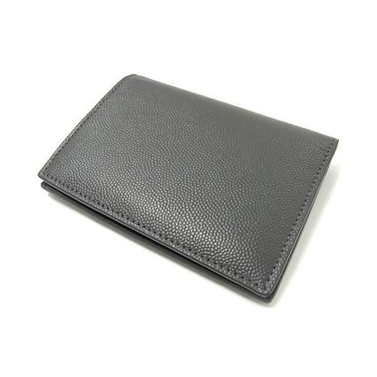 Saint Laurent Leather Bifold Wallet Men Women Grayish Aw1873 — view 2