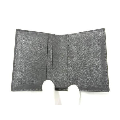 Saint Laurent Leather Bifold Wallet Men Women Grayish Aw1873 — view 3