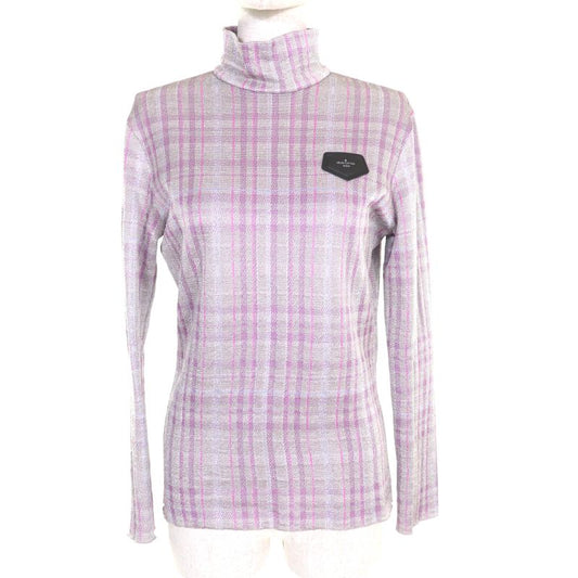 Louis Vuitton Fhkl56snw Silk Blend Leather With Logo Patch Lame Checked High