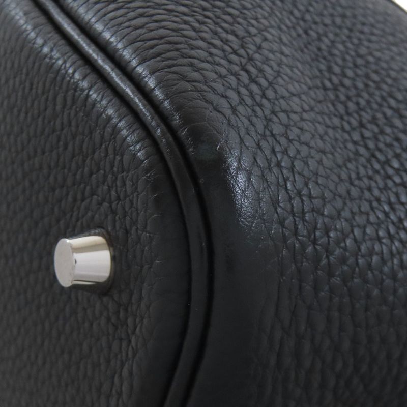 Hermes Picotin Lock MM Silver Hardware Handbag Taurillon Women