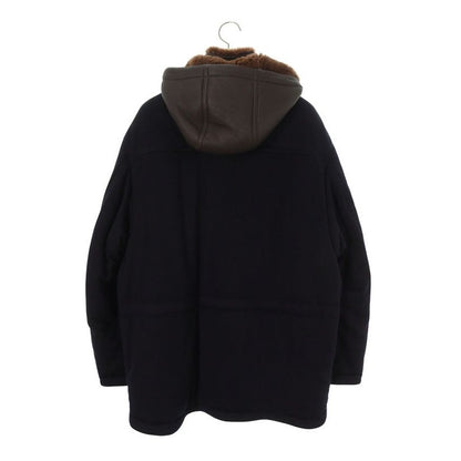 Hermes Lamb Leather Hooded Padded Cashmere Zip Coat 48 — view 2