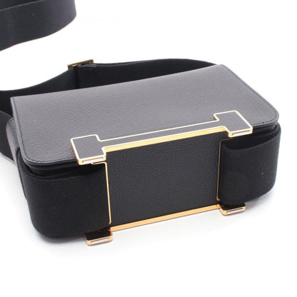 Hermes Shoulder Bag Geta Black Leather — view 7
