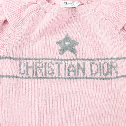 Christian Dior 344 S13 Bm003 100% Cashmere Ruffle Short Sleeve Knit Pink Gray 42 — view 5