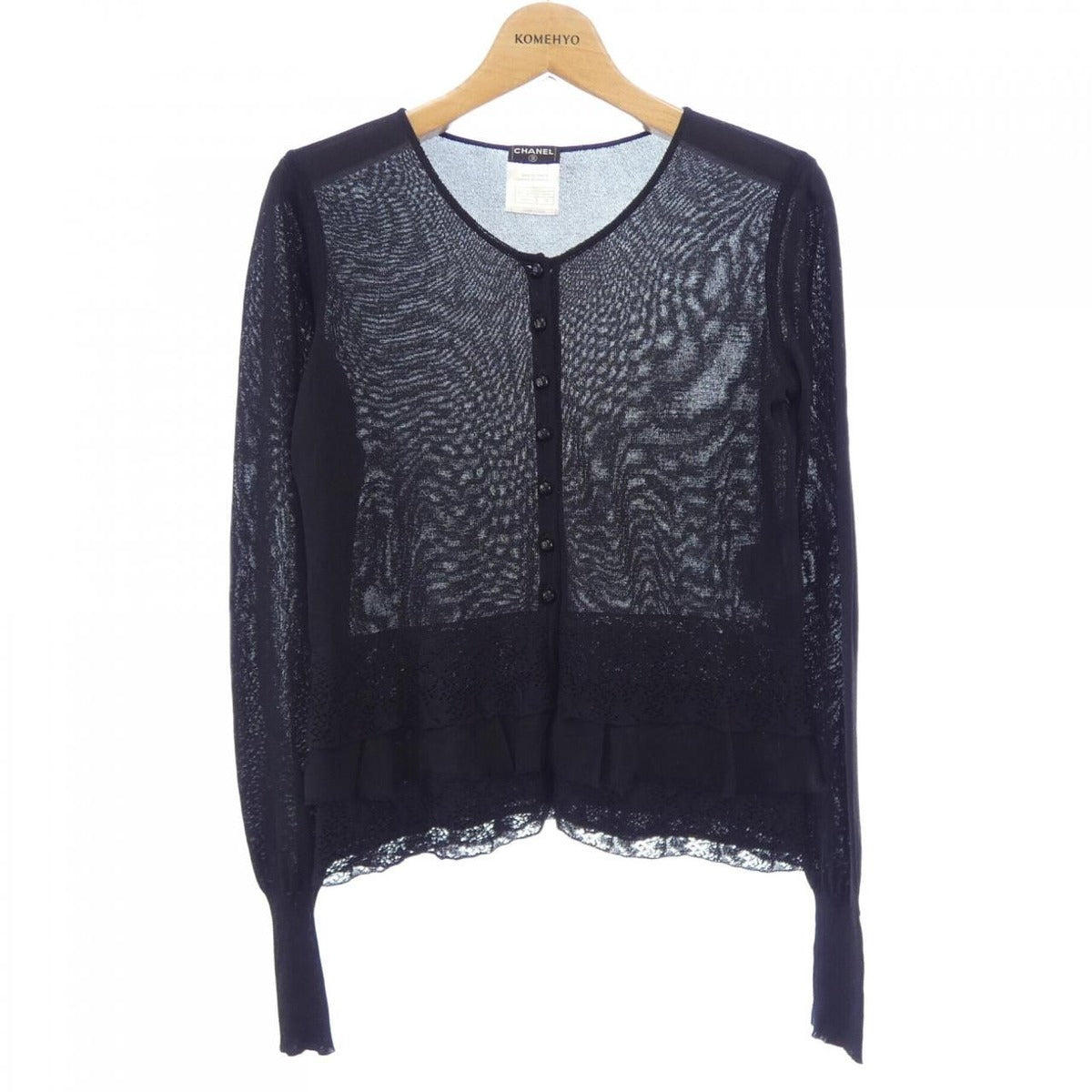 Chanel Vintage Cardigan Black 34 Translucency