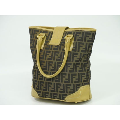 Fendi Zucca Bucket Tote Handbag Canvas Brown 8 Bh091 Bag — view 2