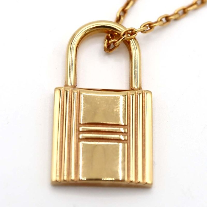 Hermes Necklace Eau Kelly Canade Gold Color Black Accessories