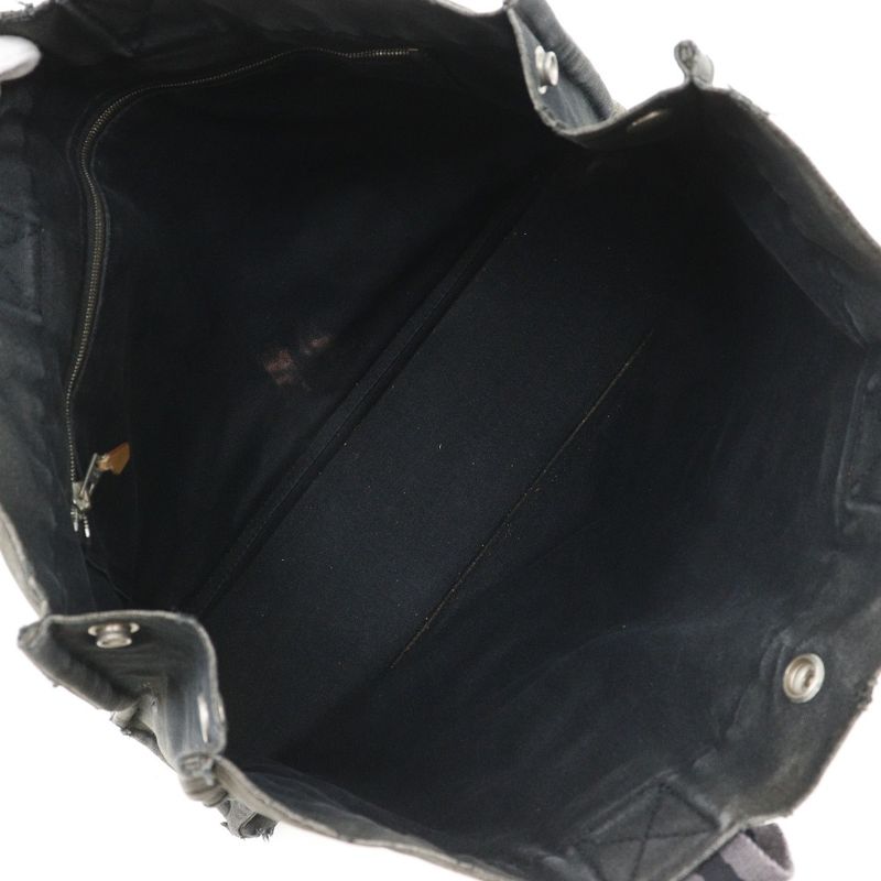 Hermes Fourre Tout MM Tote Canvas Black Unisex Handbag