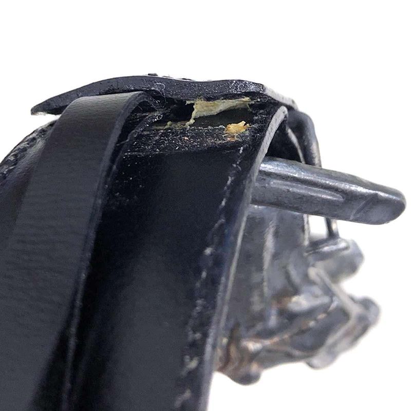 Gucci Horse Buckle Leather Belt Black 80 32