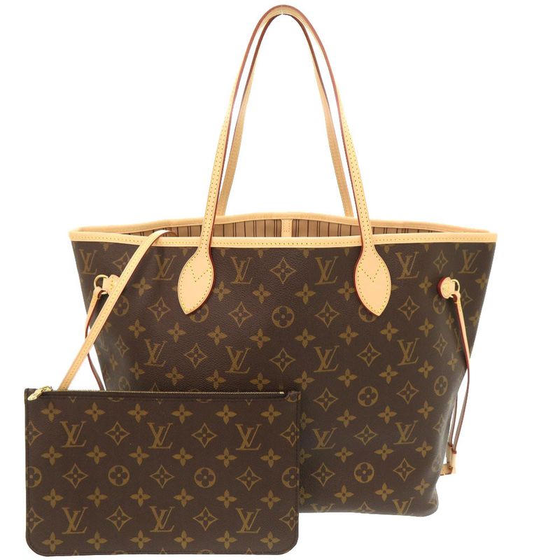 Louis Vuitton Current New Shape Neverfull MM Monogram Rose Beige M46975 Tote