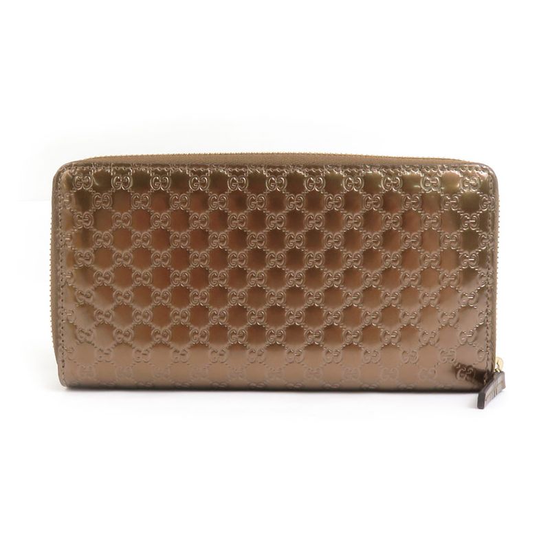 Gucci Round Zipper Long Wallet Micro Guccissima 307997