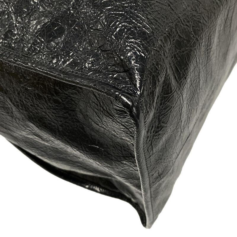 Balenciaga Tote Bag Shopper Garment Tote Bag 811607 Black Crinkled Lambskin