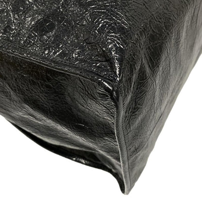 Balenciaga Tote Bag Shopper Garment Tote Bag 811607 Black Crinkled Lambskin