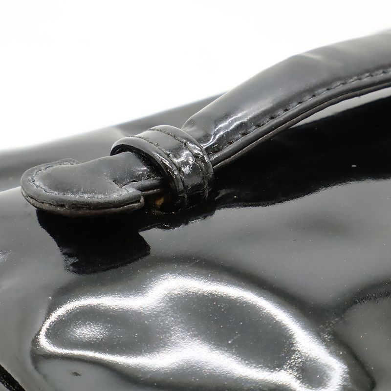 Chanel Coco Mark Enamel Vanity Bag Handbag Cosmetic Pouch Makeup Pouch Patent