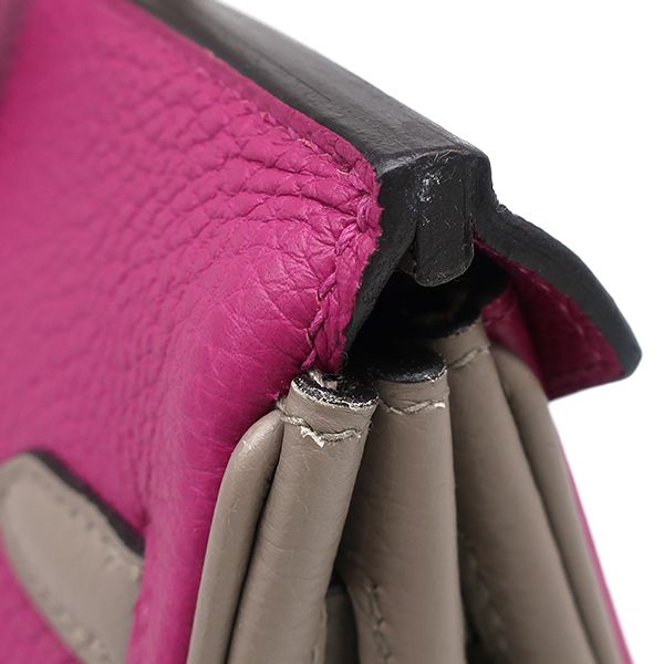 Hermes Handbag Birkin 25 Togo Rose Purple and Tourtière Gray Gold Hardware [po