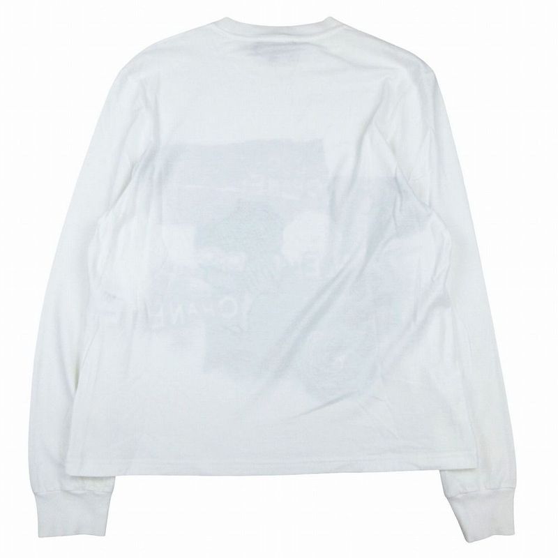 Chanel 20p Long T-Shirt Women's S White Cotton Coco Mark Camellia Long Sleeves