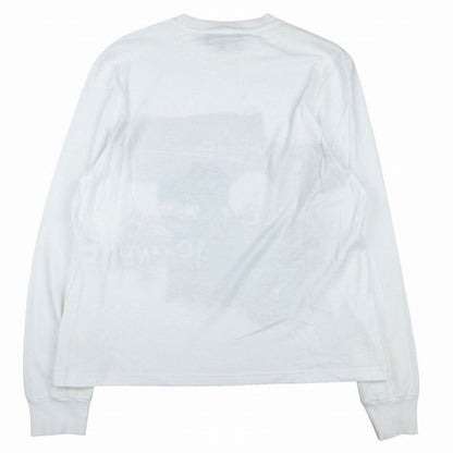 Chanel 20p Long T-Shirt Women's S White Cotton Coco Mark Camellia Long Sleeves