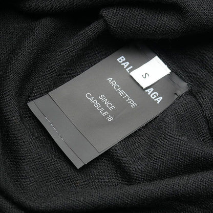 Balenciaga Back Logo Crew Neck Knit 534419 Size S Black
