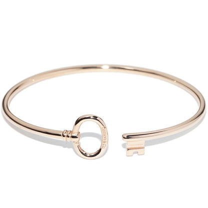 Tiffany & Co Bracelet Bangle 18K Pink Gold Oval Key Wire Bracelet