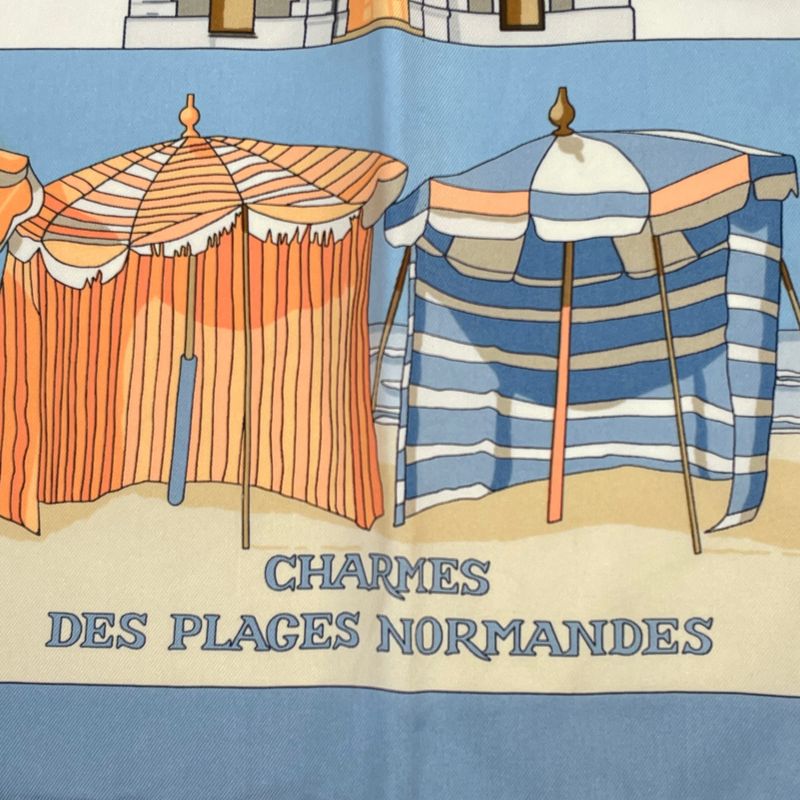 Hermes Scarf Silk Carre 90 Charmes DES Plages Normandes Charms Of The Normandy