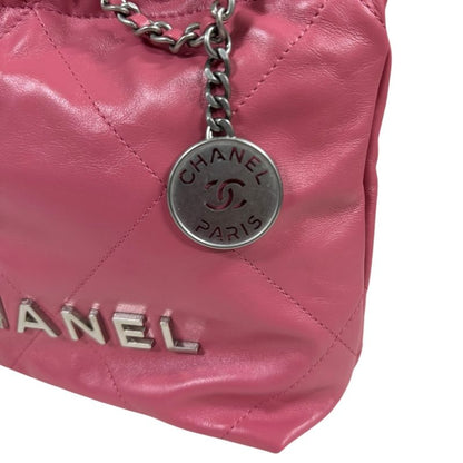 Chanel Mini Handbag Chanel 22 Shoulder Bag Leather As3980 Pink Ladies Chanel