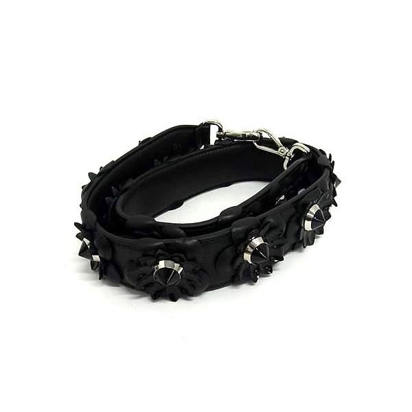 Fendi Strap Leather Flower Bag Shoulder Black — view 2