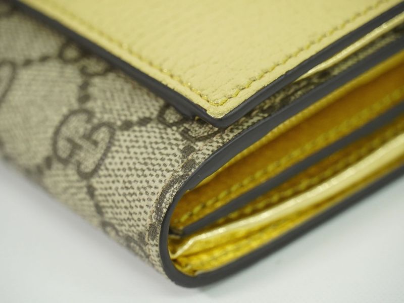 Authentic Gucci GG Marmont GG Supreme Leather Bifold Fold Wallet Compact Wallet