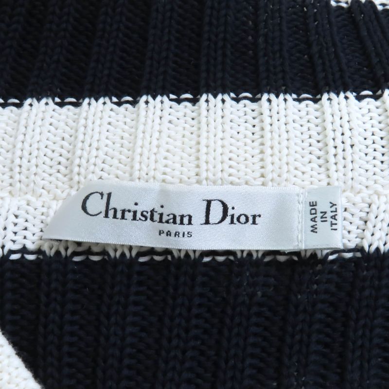 Christian DIOR 25SS 524s13a7025 100% Cotton Striped Sailor Collar Long Sleeve