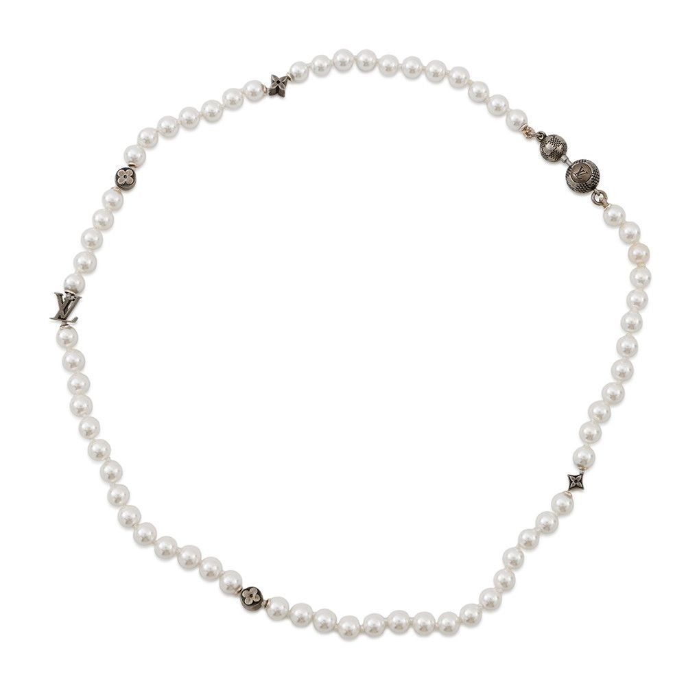 Louis Vuitton Necklace Monogram Slim Pearl Faux