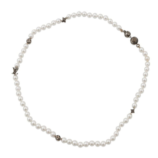 Louis Vuitton Necklace Monogram Slim Pearl Faux
