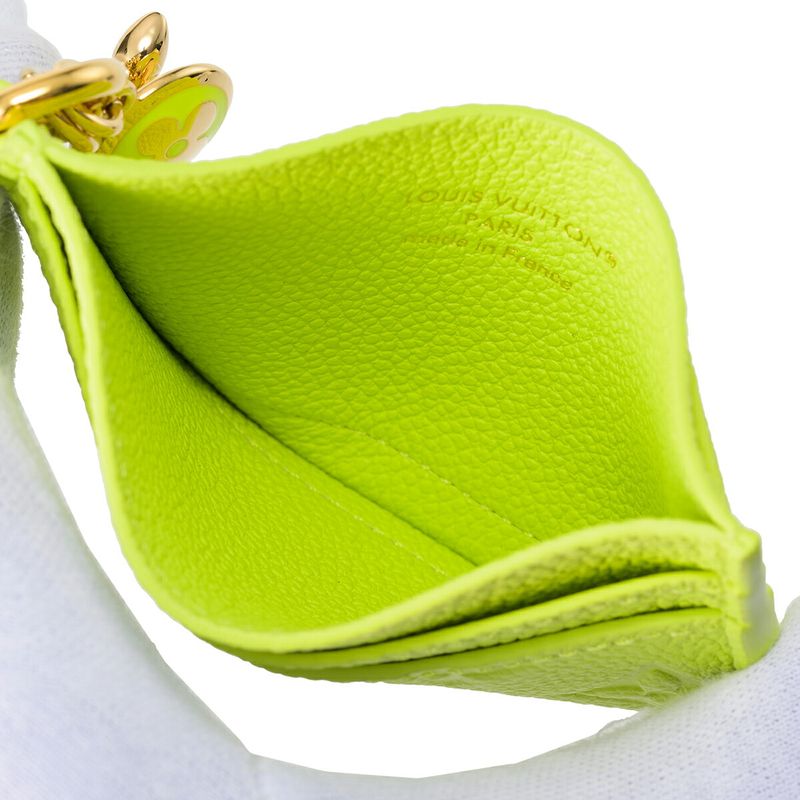 Louis Vuitton Card Case Porte Cult LV Charm Zesty Lime