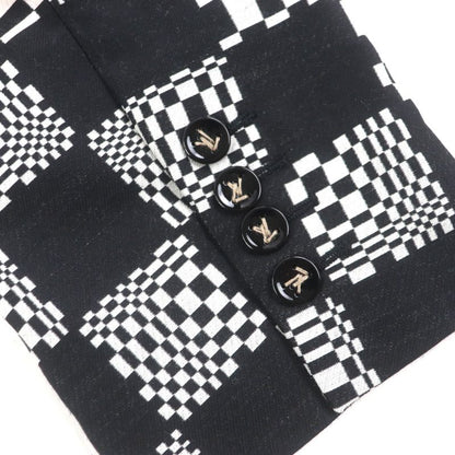  Louis Vuitton Hkb90w Damier Hooded Zip-up Jacket Black White 44 Made In Italy