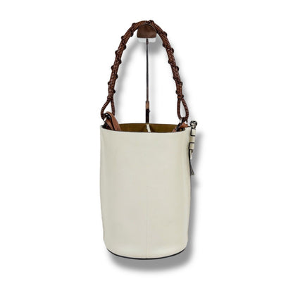 Loewe Gate Bucket Shoulder Bag Shape 2-Way White Leather Anagram — view 3