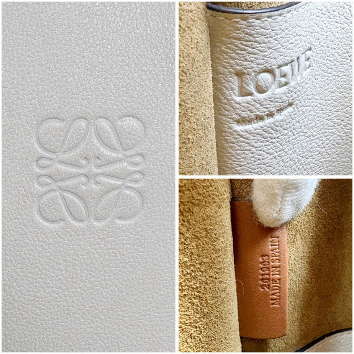 Loewe Gate Bucket Shoulder Bag Shape 2-Way White Leather Anagram — view 10
