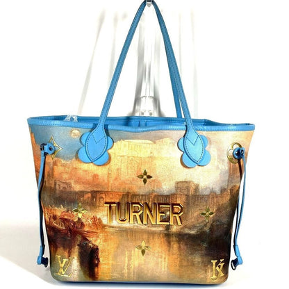 Louis Vuitton Shoulder Bag Neverfull MM Leather Blue