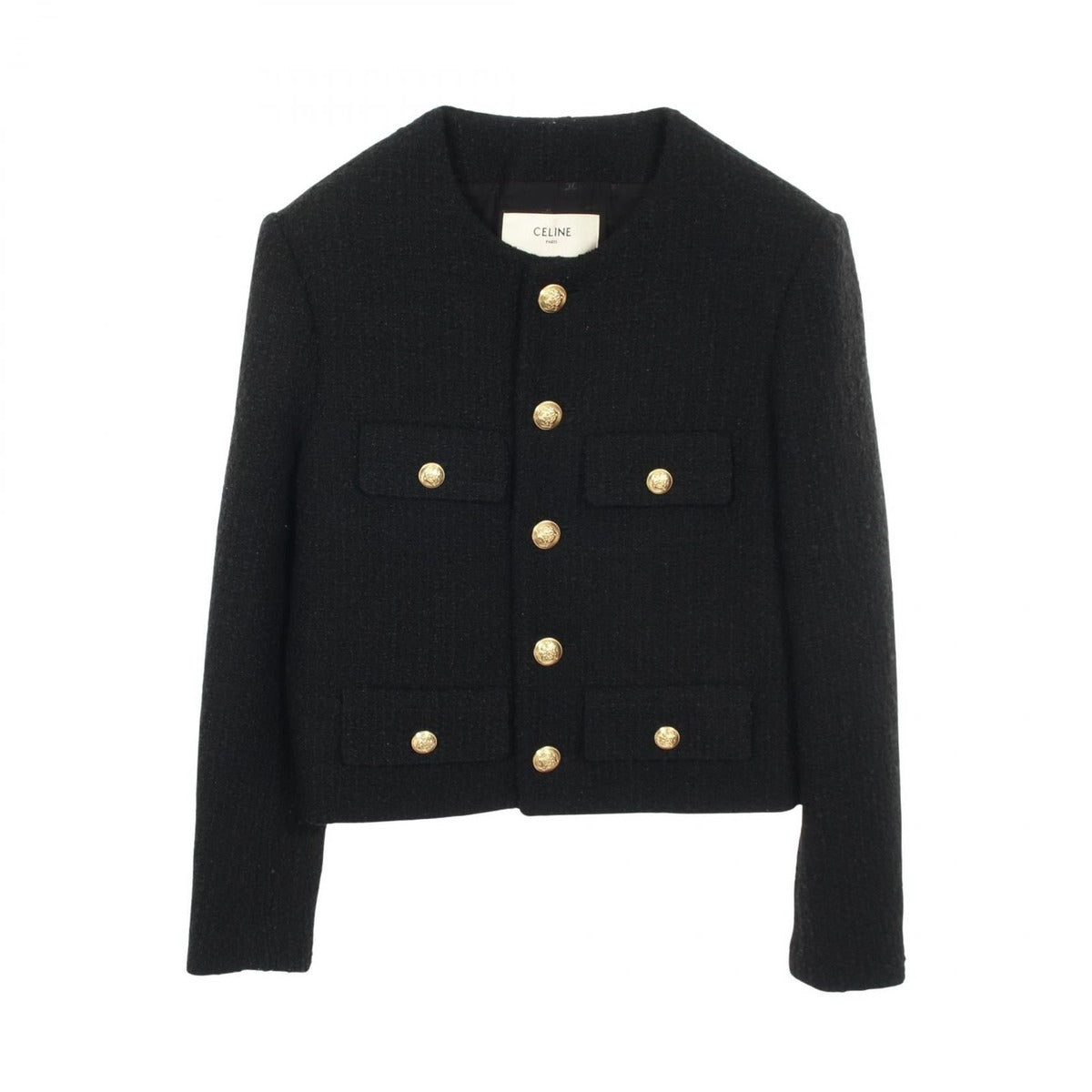 Celine Tweed Black Wool Jacket