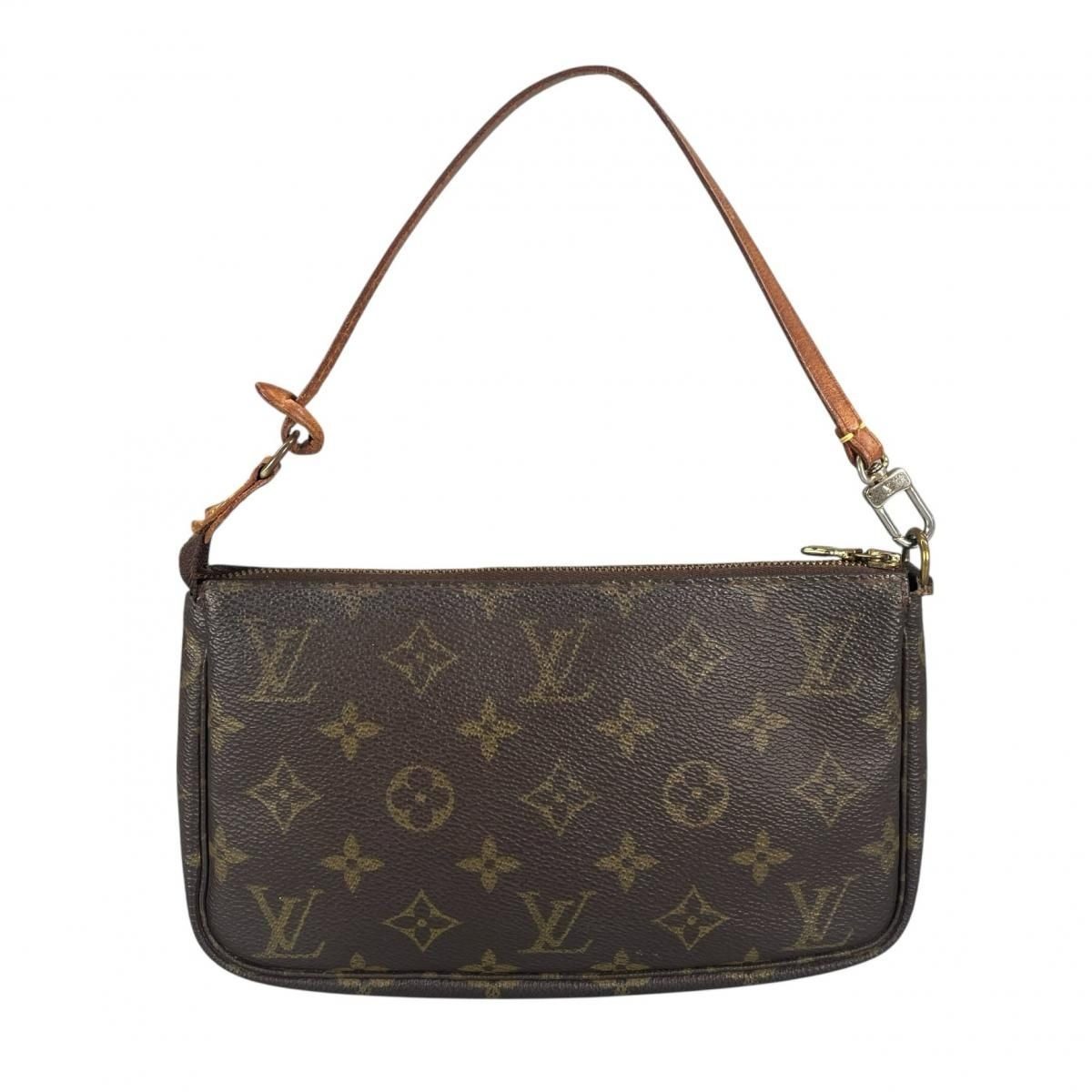 Louis Vuitton Monogram Pochette Accessoires Handbag Brown