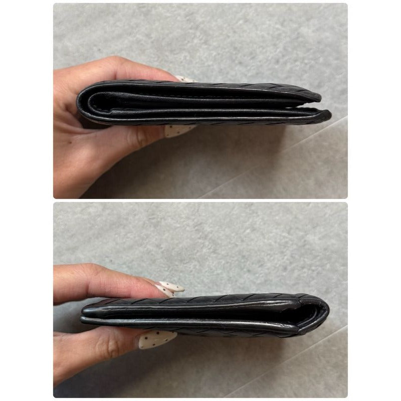 Bottega Veneta Intrecciato Bifold Wallet Black Calf Leather — view 7