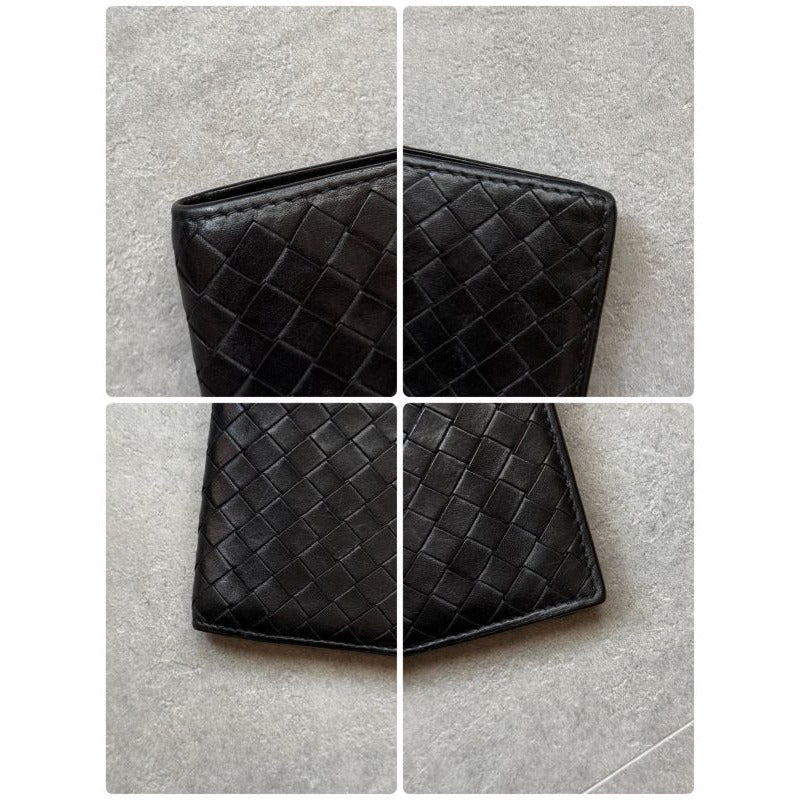 Bottega Veneta Intrecciato Bifold Wallet Black Calf Leather — view 8
